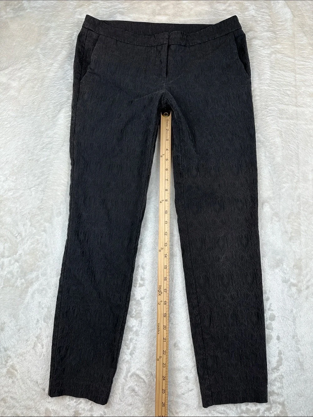 Cynthia Rowley Womens Black Jacquard Dress Pants Size 6 Slim Ankle Career